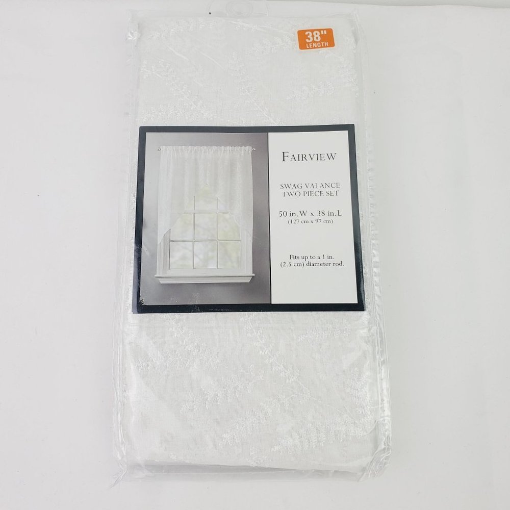 Fairview Swag Valance Two Piece Set 50" W x 38" L